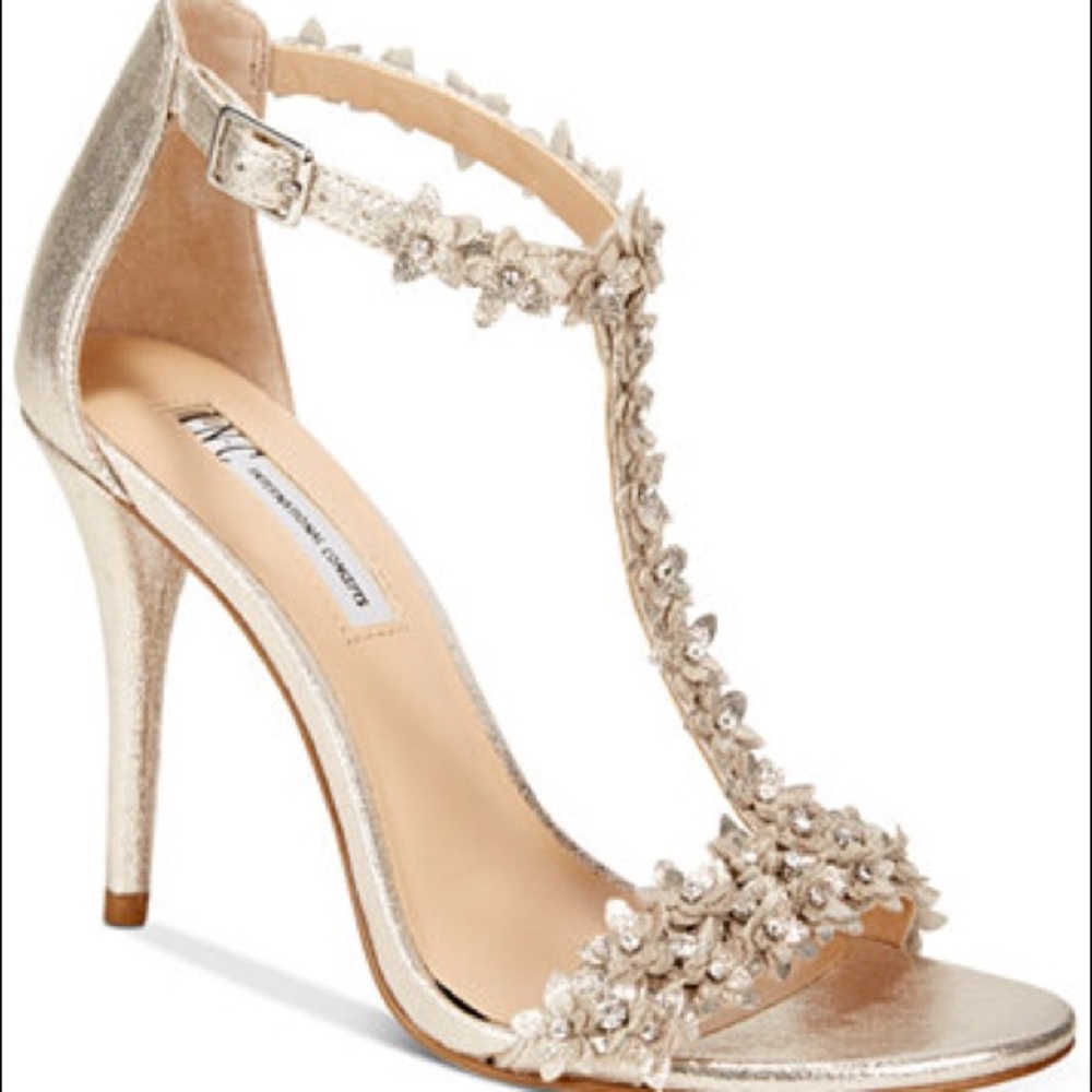 Embellished Evening Heels Rose Gold